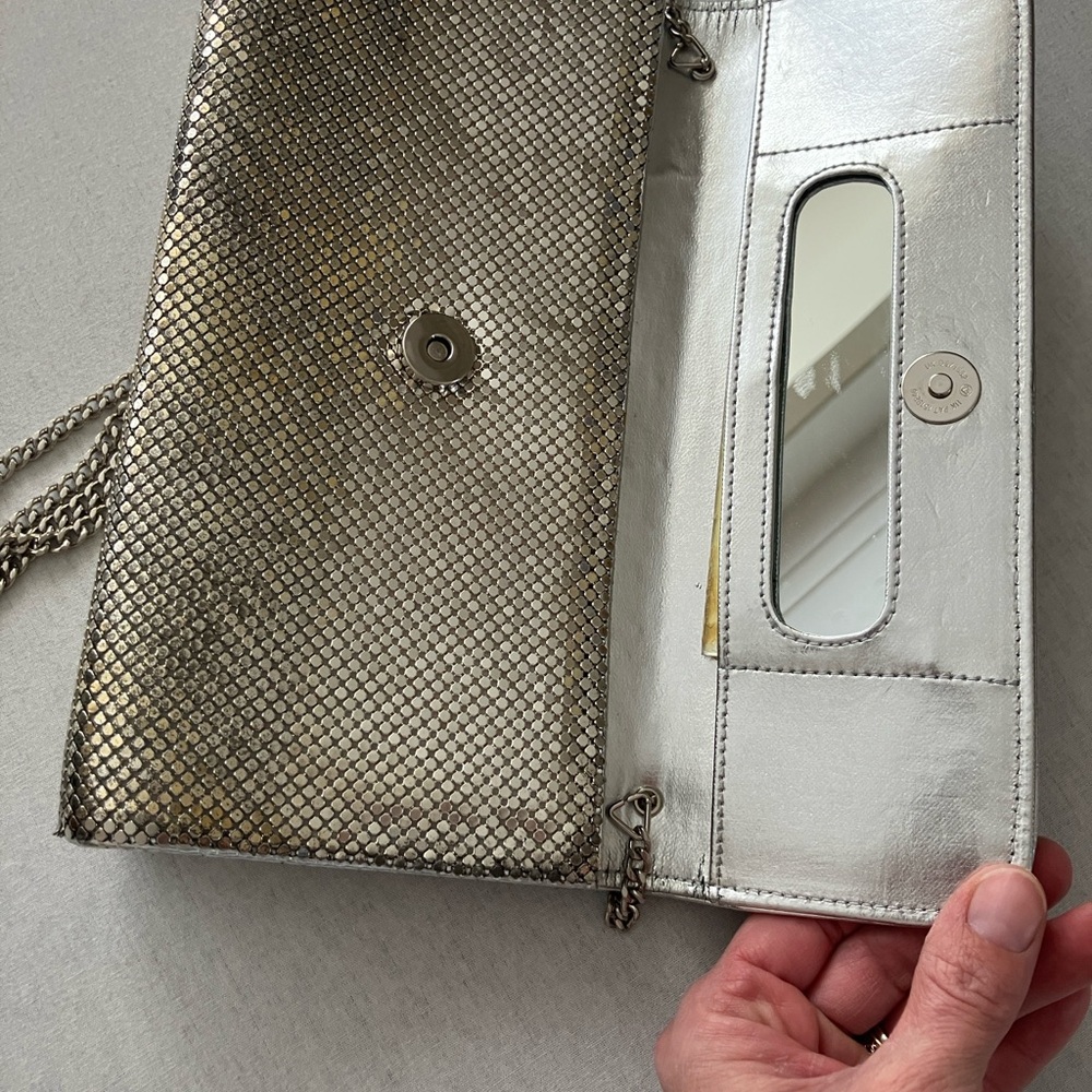 Whiting & Davis Silver Mesh Chain Clutch - Silver - Picture 5 of 14